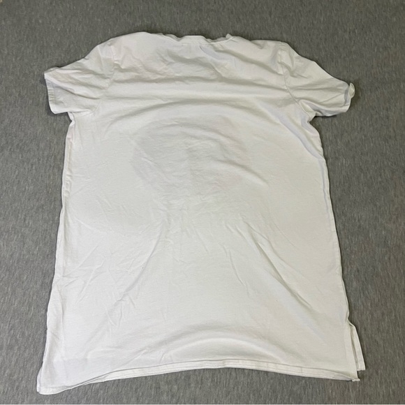 Edgy White Graphic Lips Tee Snake Print Distressed Medium - Picture 4 of 4